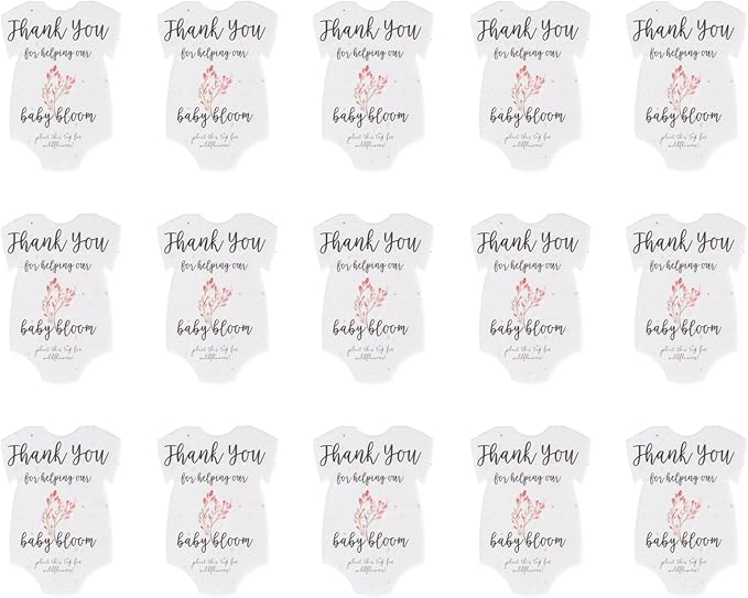 Onesie Seed Paper – 15 Pink Shower Favors for Guests with Wildflower Seeds, Writable & Plantable, Shower Favor Gifts for Guest