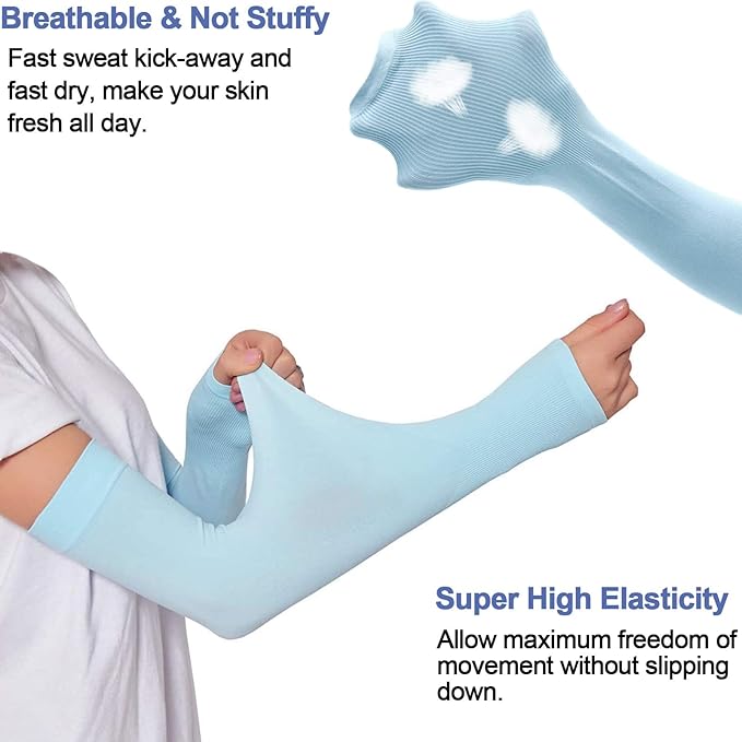 beister 3/6 Pairs UV Cooling Arm Sleeves Sun Protection Unisex for Sports, Cycling, Golf, Running