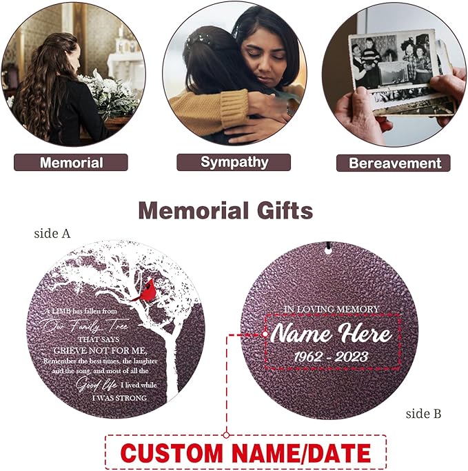 ASTARIN Wind Chimes for Loss of Loved One, Personalized Memorial Wind Chimes Gifts for Loss of Mom Dad, in Loving Memory- Cardinal Sympathy Gifts,30/36/45 in Deep Tone Windchime, Produced in USA