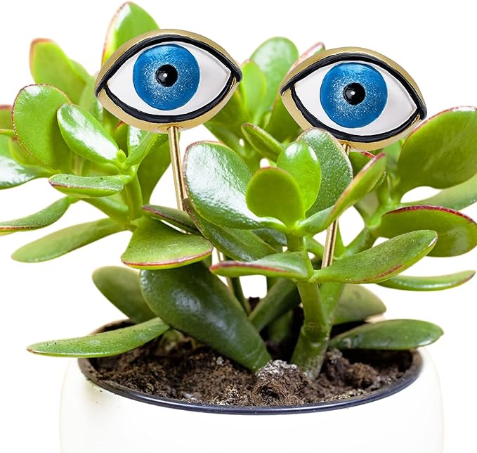 Tuitessine Resin Plant Eyes Stakes Set of 2, Eyeball Garden Plant Accessory, Evil Eye Plant Picks, Indoor Outdoor Plant Pot Decoration, Plant Lover, Plant Mom, Plant Lady Idea