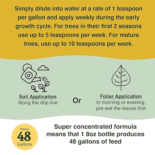 Farmer's Secret Fruit Tree Booster Fertilizer (8oz) - Super Concentrated and Phosphorus Rich - Formulated for All Fruit Trees Including Peach, Banana, and Apple