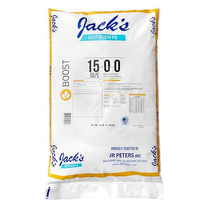 Jack's Classic Nutrients 15-0-0 Part B Calcium Nitrate Water-Soluble Fertilizer for Calcium Uptake and Strong Leaf Growth in Continuous Liquid Feed Programs, 25lbs