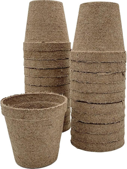 Jiffy Plant Pot - Organic Biodegradable Pots for Seedlings, Drainage Hole - 3 in, 22 Pack - Peat