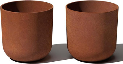 Veradek Patina Series Kona Planter - Round Planter for Outdoor Porch/Garden | Naturally Rusting Planter for All-Weather Use