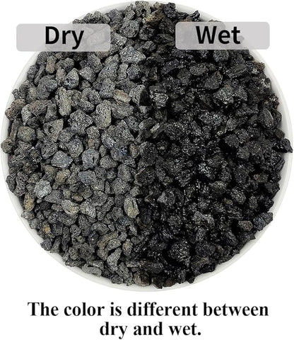 Black Horticultural Lava Rocks for Plants, 2lb Succulents Cactus Bonsai Soil Volcanic Rocks for Aquarium Outdoor Decorative Stones for Craft Projects, Vase Fillers