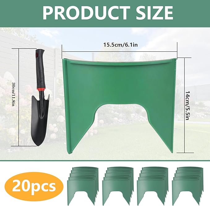 5Pack Slope Planters 20PCS 6Inch Spliceable Round Edging with Shovel Erosion Control Plastic Raised Garden Bed Terracing Kit for Slope Gardening