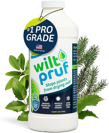 Wilt-Pruf® Concentrate | Protect Against Winter Damage, Drought, and Stress | Just Spray & Let Dry | Locks in Moisture w/Clear Foliar Film | Professional-Grade & Trusted | Replaces Burlap | (32 oz)