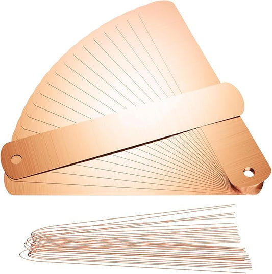 Cosmos 20 Pack Metal Plant Labels Copper Tree Tags Double Sided Write On Metal Garden Tags Waterproof Reusable Plant Markers for Outdoor Greenhouse Vegetables Flower Identification