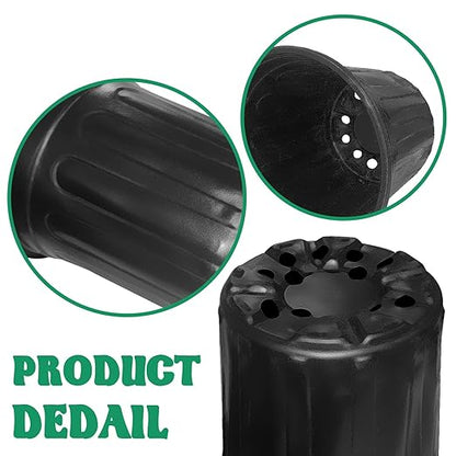 100 Pcs 1 Gallon Flexible Nursery Pots for Plants,Soft Plastic Seed Starting Pots with Hole,Flower Plant Container for Seedling,Cuttings,Potting,Transplanting,Black