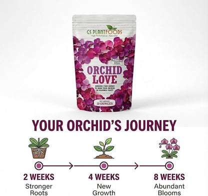 GS Plant Foods Orchid Love – Dry Fertilizer – Supports Balanced Nutrition, Root Zone Conditions & Media Health for All Types (12 oz)