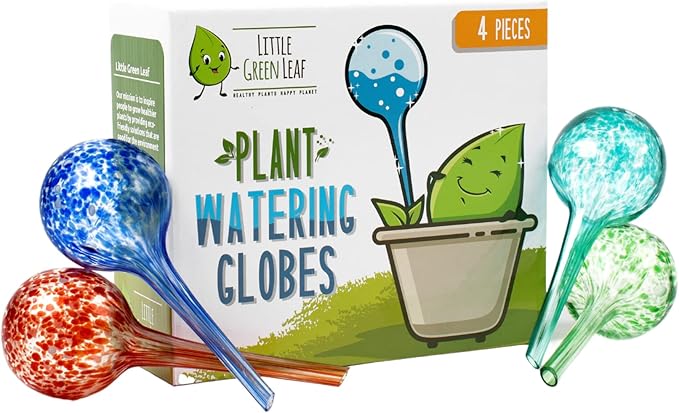 Automatic Plant Watering Globes Self Watering Planter Inserts (Set of 4) | Hands Free Multicolor Glass Bulbs | Planter Spikes to Support Indoor & Outdoor Plant Health (100ml)