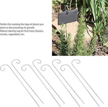 30PCS Plant Label Hooks for Outdoor Plants, Stainless Steel Plant Label Hooks Holder Garden Markers Stake Plant Sign Stake Rustproof Garden Tag Holder for Flower Pot Bonsai 200mm
