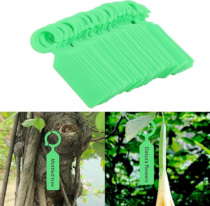 Plastic Plant Labels, 100 Pcs Plant Tags and Labels, Garden Labels Stakes for Hanging Labels for Plant Tree Nursery Seedling Tags Garden Decor(Green)