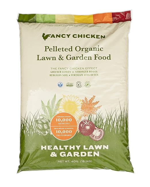 40lb All-Purpose Organic Lawn & Garden Food, 100% Dried Pelleted Poultry Manure Fertilizer (Covers up to 10,000 sq ft)