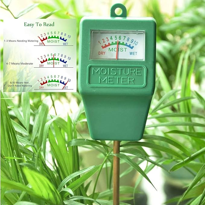 Soil Moisture Meter,Long Probe Plant Hygrometer Moisture Sensor Plant Water Monitor for Potted Plants,Garden,Farm, Lawn(No Battery Needed)