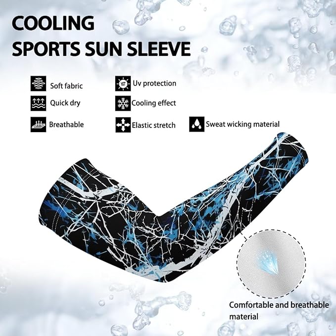 Binienty Unisex Arm Sleeves for Driving, Golf, Cycling, Sports, UV Protector Cooling Arm Sleeves Cover