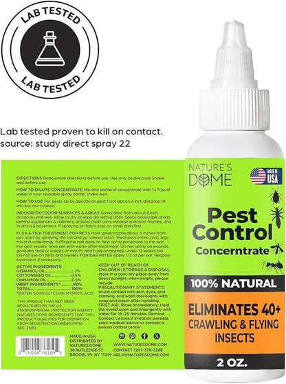 Nature's Dome Pest Killer Starter Kit | Makes 48 Oz Total (3X 16 Oz Bottles) | Plant-Based Ant Killer, Roach Killer, Spider & Fly Spray for Indoor/Outdoor | Child & Pet Safe Essential Oil Formula