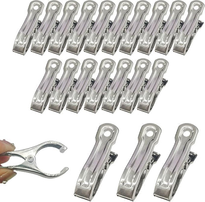 Garden Clips Stainless Steel Greenhouse Clamps Spring Clips for Garden Mesh, Shade Cloth, and Plant Support for Plants, Greenhouse, Outdoor Gardening (20 Pack)