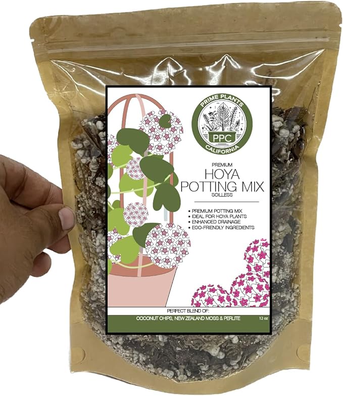 Organic Hoya Potting Mix - Prime Hoya Mix - Hoya Plant Premium Well Draining Soilless Potting Mix - Made Specially for Hoya Cuttings, Seedlings, or Mother Plants - CA Hoya Grower (12 oz (2x4 Pots))