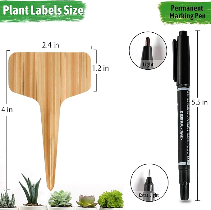 Plant Labels Tags Markers 120pcs Plastic Garden Tags & Stakes with Permanet Marking Pen for Plants Waterproof Seed Labels for Outdoor Garden Accessories