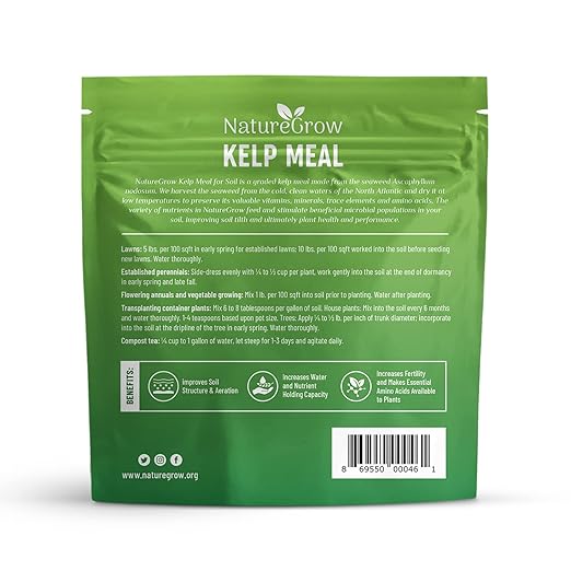 Kelp Meal 1-0-2 Natural Plant Food, Boost Plant Health and Yield! (24lb)