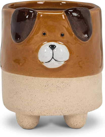 Abbott Collection Stoneware Dog on Legs Planter - Small (3.5" H)