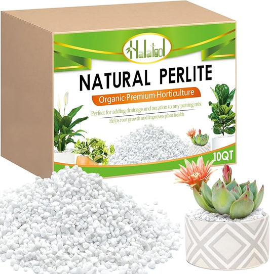 Halatool Soil Amendment 10QT Perlite for Plants Gardening Indoor Natural Potting Soil Mix Additive for Holding Moisture Aeration Drainage