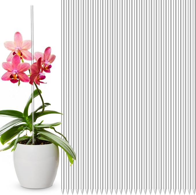 Chunful 30 Pcs 18.1 Inch Acrylic Plant Stakes Garden Stakes Clear Orchid Stakes Clear Plant Sticks Potted Plant Support Stakes for Supporting Vines Grow Upright