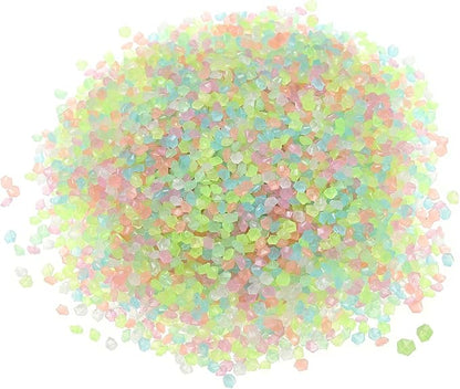 MECCANIXITY 10000pcs Glow Rocks 3-5mm Glow Pebbles Decoration in The Dark Luminous Stones Decor DIY Decorative Multicolored for Garden, Potted Plant, Fish Tank