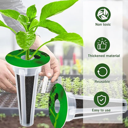 DECYOOL Garden Seed Pods, 48pcs Hydroponic Pods Kit:Grow Anything Kit with 12 Grow Baskets,12 Grow Sponges, 12 Pod Labels,12 Grow Domes