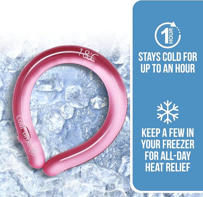 Extra Large Neck Cooling Tube for Heat Relief | Reusable Cooling Neck Ring | Wearable ice Pack for hot Weather | Ice wrap for Sports and Hiking | Personal Cooler for Temperature Regulation (Monster)