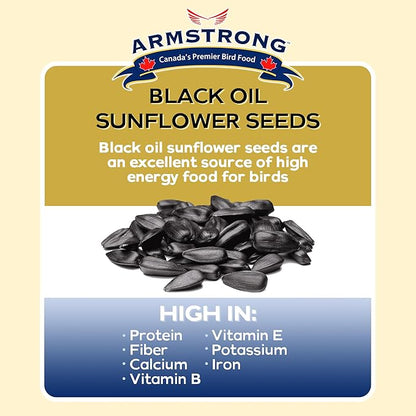 Armstrong Wild Bird Food Black Oil Sunflower Bird Seed, 3 Pounds - for Northern Cardinals, Blue Jays and Hairy Woodpeckers - Ideal for Outside Feeders