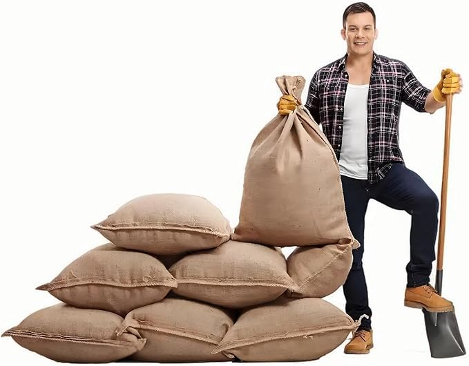 Heavy-Duty Burlap Sacks 23" X 38.6" with Drawstring, 3 Pack – Eco-Friendly Reusable and Durable Gunny Sacks for Potatoes, Grains, Gardening, Sack Racing and Frost Protection