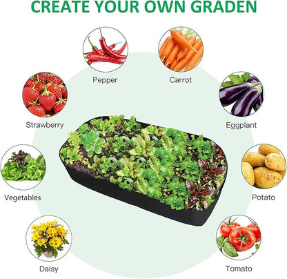 Fabric Raised Garden Bed, 2ft x 4ft Garden Grow Bags Planting Bed Rectangle Garden Containers for Vegetables Plants Flowers Outdoor
