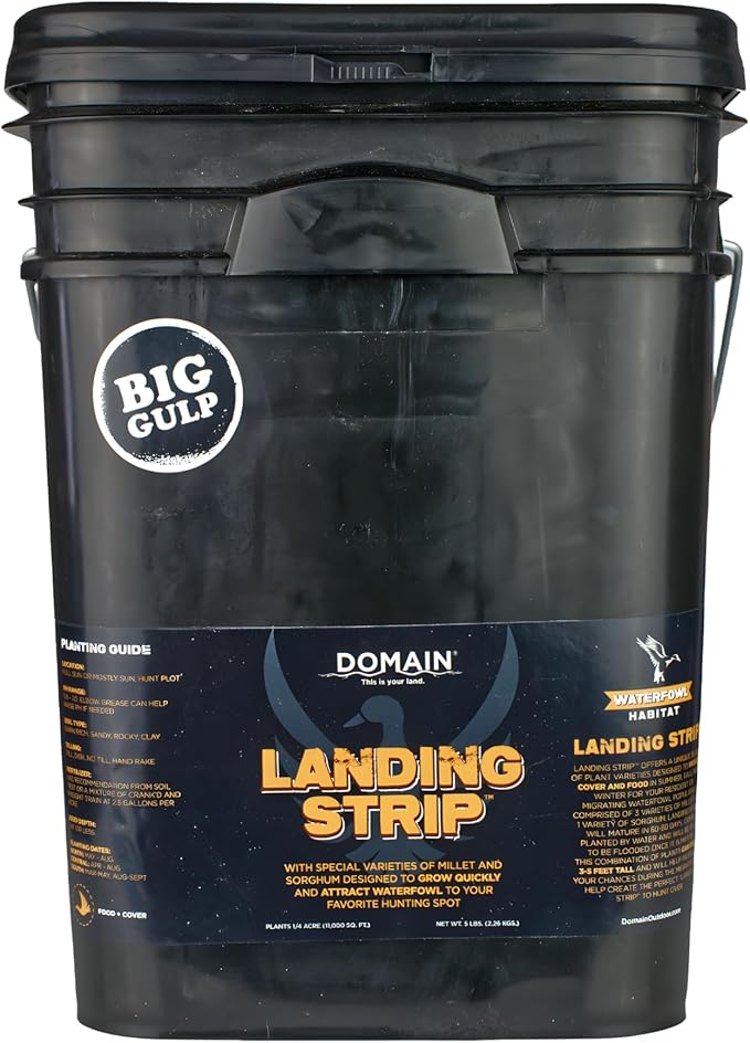 Domain Outdoor Landing Strip Food Plot Seed Mix - 1 Acre - Millet & Sorghum Blend for Waterfowl, Upland Birds, and Deer