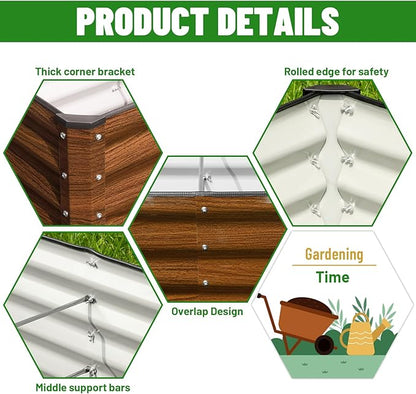 SnugNiture Galvanized Raised Garden Bed 6x3x1FT Outdoor Large Metal Planter Box Steel Kit for Planting Vegetables, Flowers
