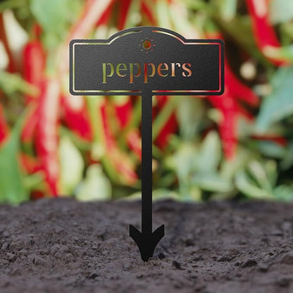 Garden Markers, 4 Pcs Customizable Plant Labels for Herb Garden & Vegetables, Metal Decorative Outdoor Stakes, Seed & Plant Markers for Farmhouse/Greenhouse