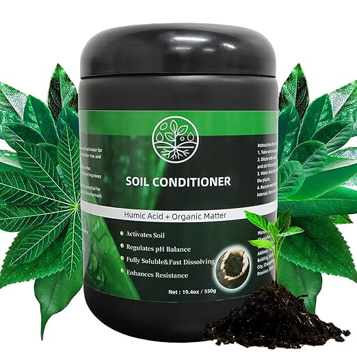 Premium Biochar Soil Conditioner 19.4oz, Soil Activator for Plants, Organic Bone Meal Fertilizer for Potted Seedling Composting, Humic Acid for Lawn for Houseplants, Gardens, Lawns