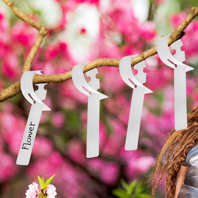 Foraineam 600 Pcs Hanging Plant Tree Tags White Plastic Plant Markers Labels Wrap Around Nursery Garden Plant Tags