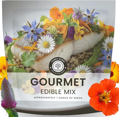 Gourmet Edible Mix – 5,000 Premium Seeds for Planting – Fresh Culinary Flowers & Herbs – 2026 Season – 1 Ounce Pouch