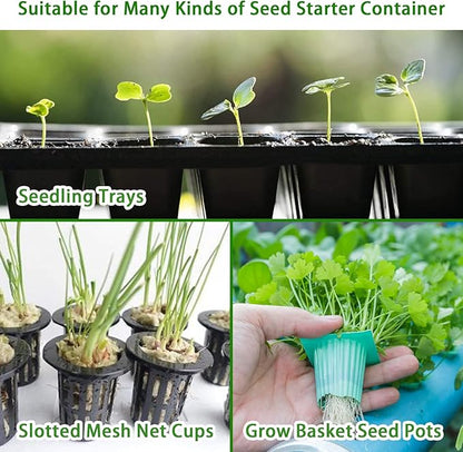 YBB 50 Pcs Round Rockwool Starter Plugs, 0.7 x 1 Inch Rockwool Grow Plugs Hydroponics Grow Media Seed Starter Kit Indoor with 60 Pcs Labels