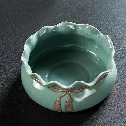 Lotus Bowl Planter, Lotus Bowls for Planting in Water Indoors, Ceramic Planters for Indoor Plants, Thickened Round Planter, for Succulent Plants Leak-Proof Design (Cornucopia)