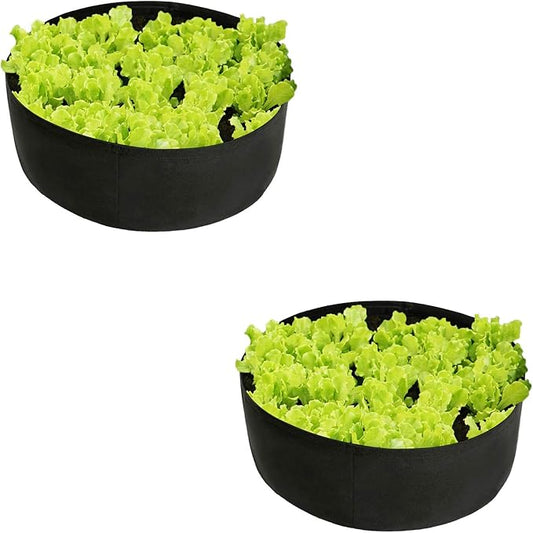 Firlar 2 Pack Fabric Raised Garden Bed, 15 Gallon Grow Bag Planting Bed Round Raised Planter Garden Bed Bag Planter Container for Plants, Herb, Flowers and Vegetables, Black