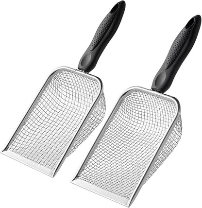 Soil Sifter for Gardening (2-Pack) – 3.8mm and 5mm Mesh, Heavy-Duty Metal Sifter for Dirt, Rocks, Compost and Sand, Durable Garden Tool for Landscaping and Potting Soil
