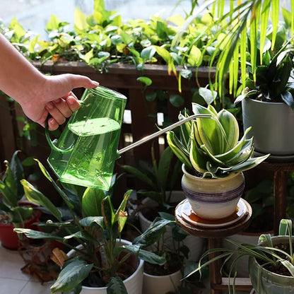 Goowin Indoor Plants Watering Can - Long Spout 47 oz with Bonus 16 oz Spray Bottle & 8.5 oz Squeeze Bottle, Green