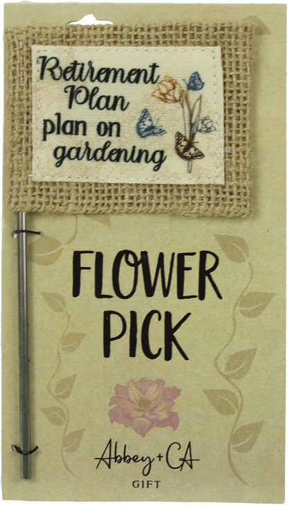 Abbey & CA Gift Retirement Plan Flag Flower Pick