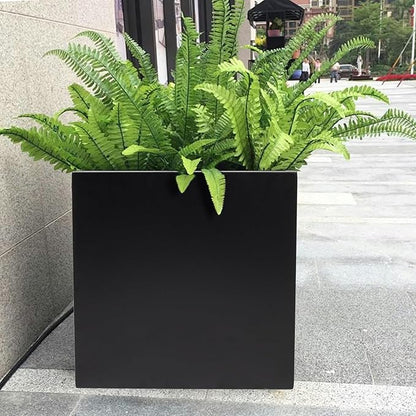 Tall Rectangular Removable Planter for Indoor or Outdoor Terraces, Porches, Durable All Weather, Garden, Modern Design, for Plants, Flowers(Cube)
