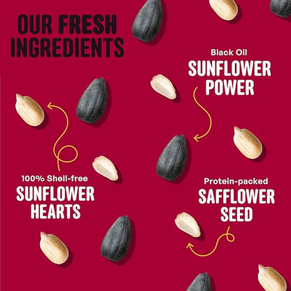 Cardinal & Crew Wild Bird Seed – 10 lb. Black Oil Sunflower, Sunflower Hearts & Safflower Blend for Cardinals, Grosbeaks & Chickadees – Bird Food for Outside Feeders