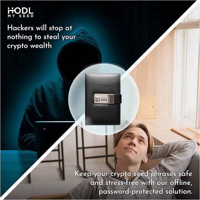 Seedbook By Hodl My Seed – The Safest And Most Convenient Way To Store Your Crypto Recovery Seed Phrases. Securely Lock Your Cold Storage Keys In This Safe Password Notebook(1, Black)