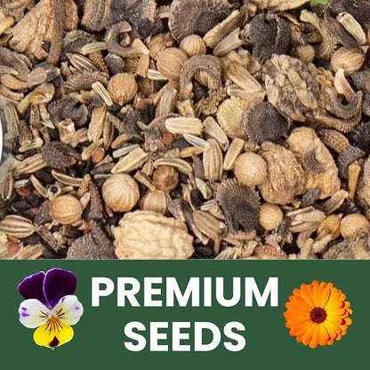 Gourmet Edible Mix – 22,000 Premium Seeds for Planting – Fresh Culinary Flowers & Herbs – 2026 Season – 4 Ounce Pouch